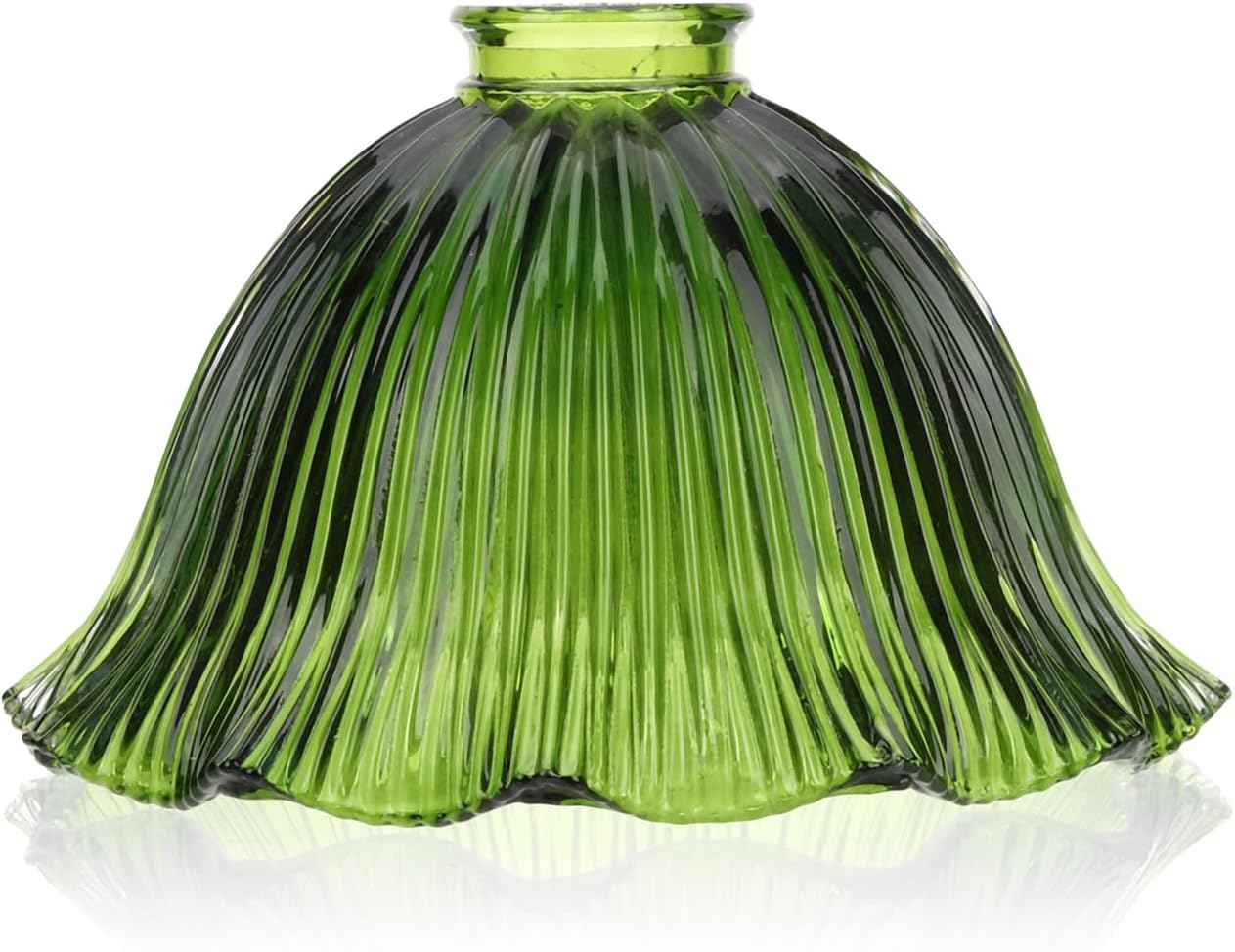 Uonlytech Glass Shade Lamp, Green Floor Lampshade Replacement Vintage Bell Lampshade Light Accessories for Table Lamps Chandelier Fixture
