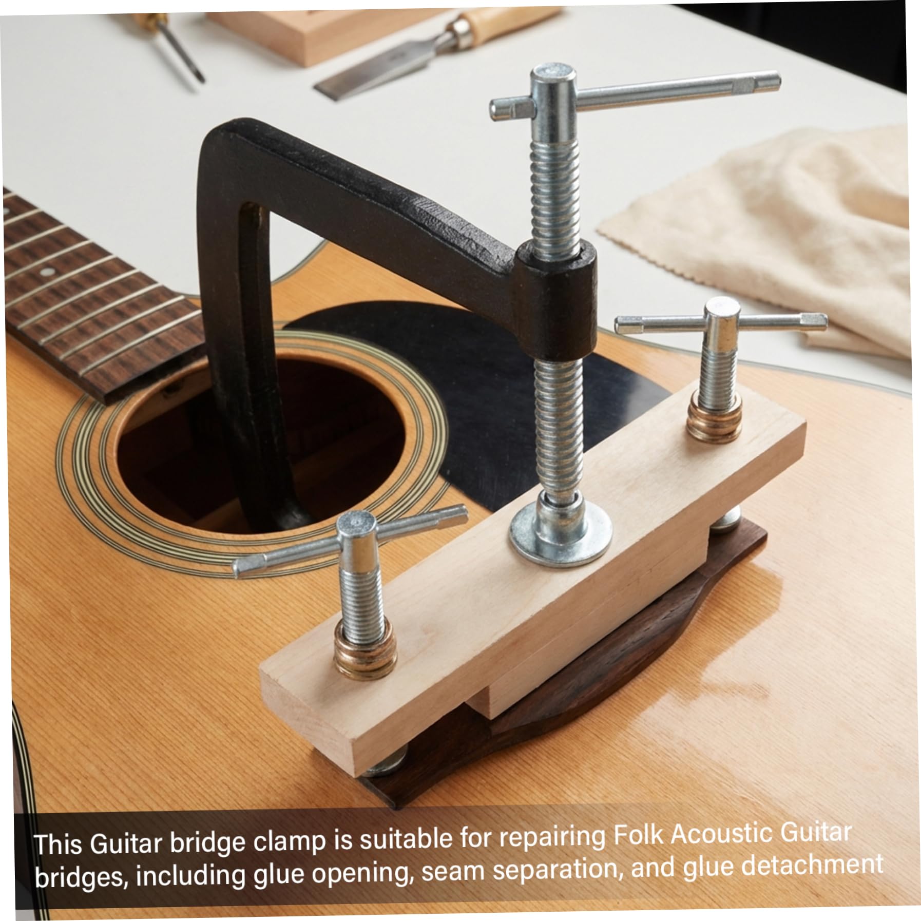 Pince de pont de guitare, Kit d'outils réparation guitare classique acoustique pour le collage pont, outil Luthier bricolage avec pince