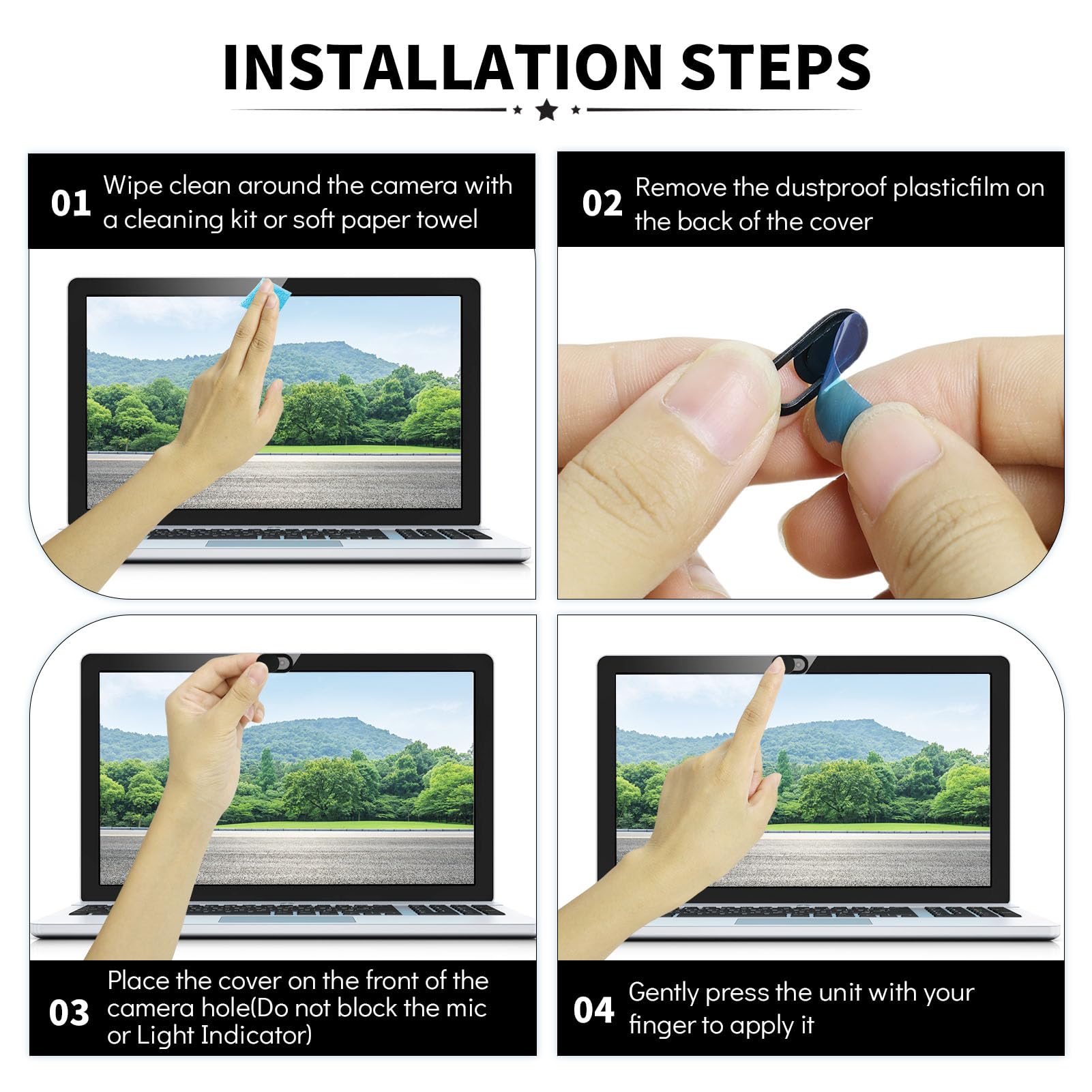 20 Pezzi Copri Webcam, Copertura Webcam Cover Slider Copri Fotocamera Webcam PC Portatile Accessori per Laptop, PC, Tablet, Smartphone, MacBook Protezione Privacy Nero