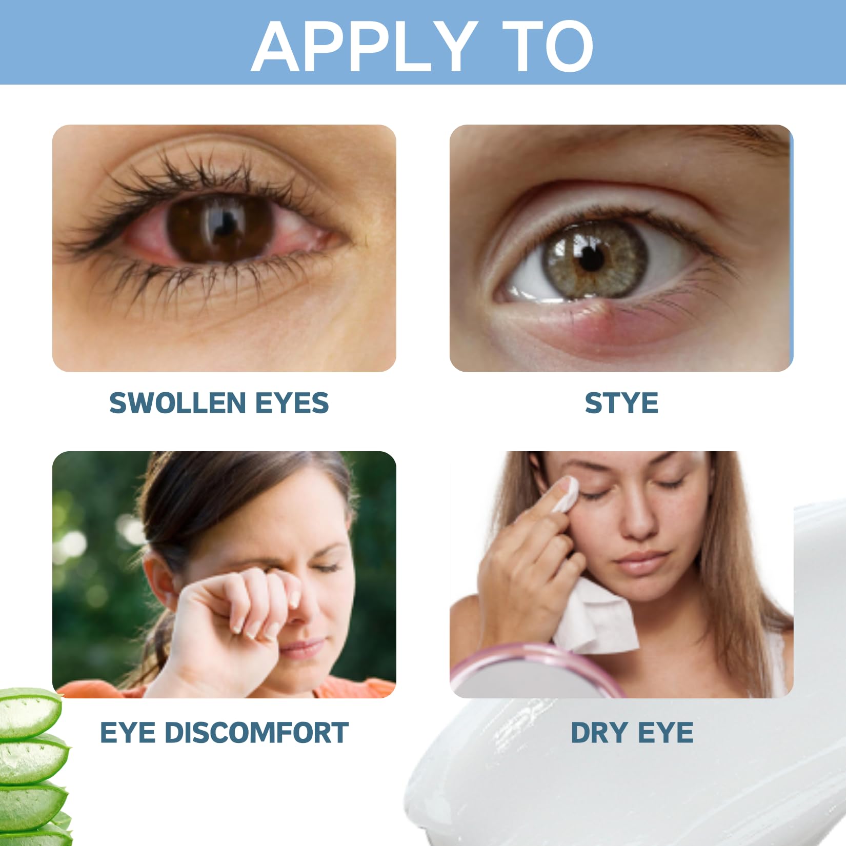 2pcs Chalazion & Blepharitis Eye Care Cream, Stye Care for Dry Eyes, Reduce Swollen Eyelids,Irritation, Relieve Eyelids Itchy - Image 2