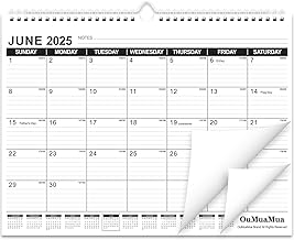 OuMuaMua Wall Calendar 2025, Calendar Wall 2025-2026, Jun. 2025 to Dec. 2026, 14" X 11" 19-Month Paper Hanging Planner Wall with Thick Paper, Ruled Blocks for Office Home Planning & Organizing