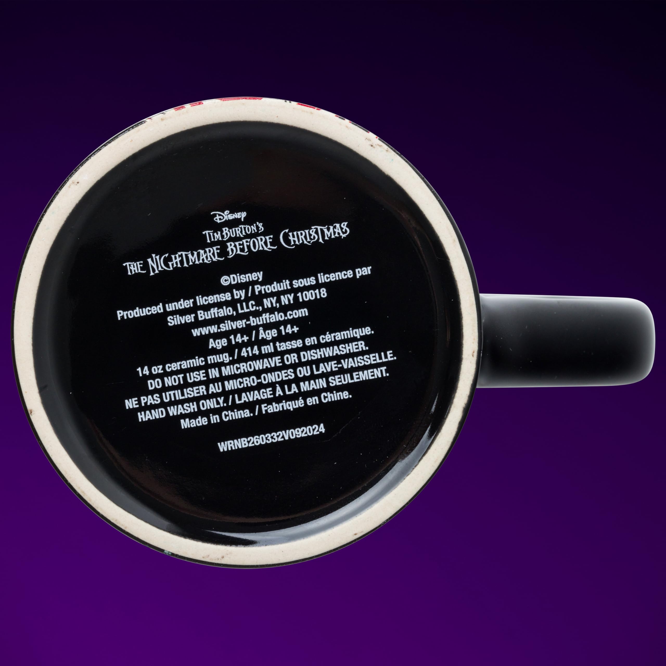 Silver Buffalo Nightmare Before Xmas - Taza de cerámica de 396.9 g con mensaje Ghostly Greetings Scary and Bright Heat Reveal