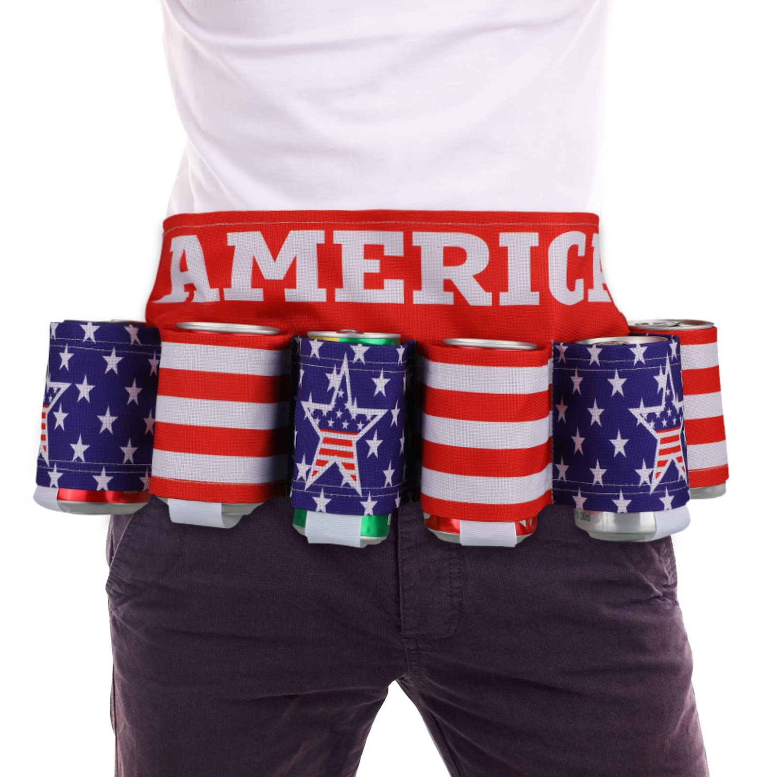 Weewooday6 Pack Beer Belt Usa Americana Beer Belt Holder Men