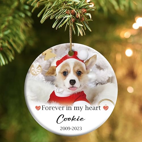 Adornos de Navidad personalizados conmemorativos para perros, regalos conmemorativos para perros por pérdida de perro, adornos de árbol de Navidad,