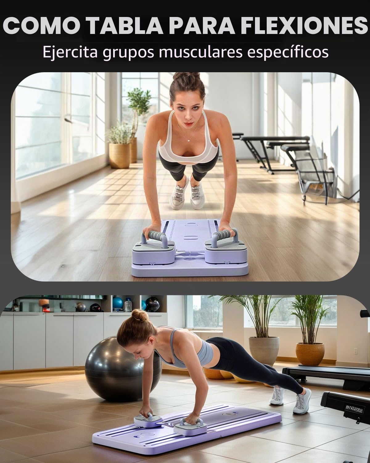 Pilates Board, Tabla de Pilates Multifuncional con Conteo Inteligente y Asas Intercambiables, Ángulo para un Entrenamiento Preciso de Grupos Musculares, Pilates Reformer Set