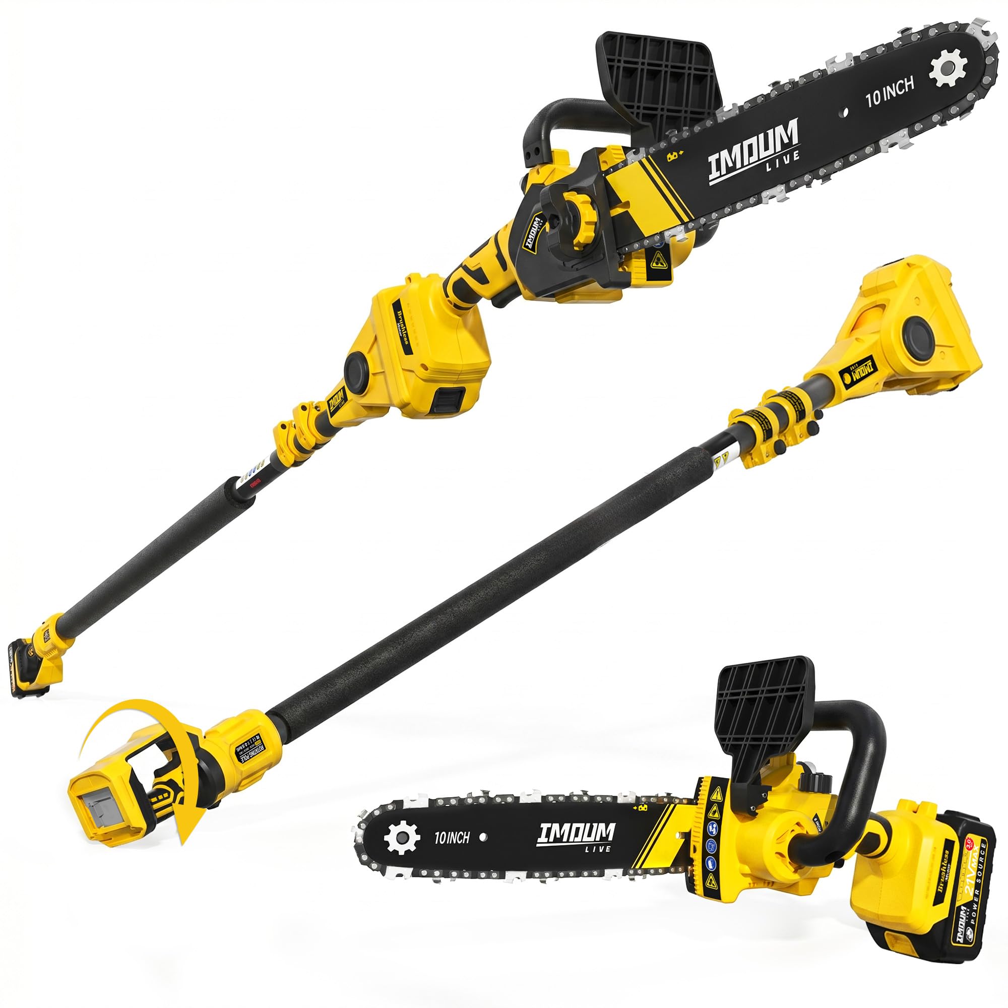 IMOUMLIVE 10 inch Pole Saw and Mini Chainsaw 2-in-1