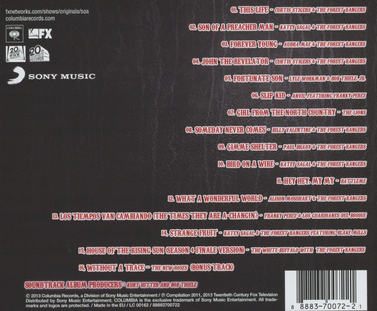 Songs Of Anarchy Vol. 1 - 4 - Music From The Sons Of Anarcy - Original Soundtrack Album Bundling