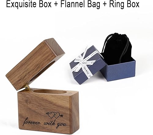 Miniatura 6 de Cajas de anillos de compromiso para propuesta de anillo de compromiso para propuesta de anillo de compromiso, caja de portador de anillos "Forever