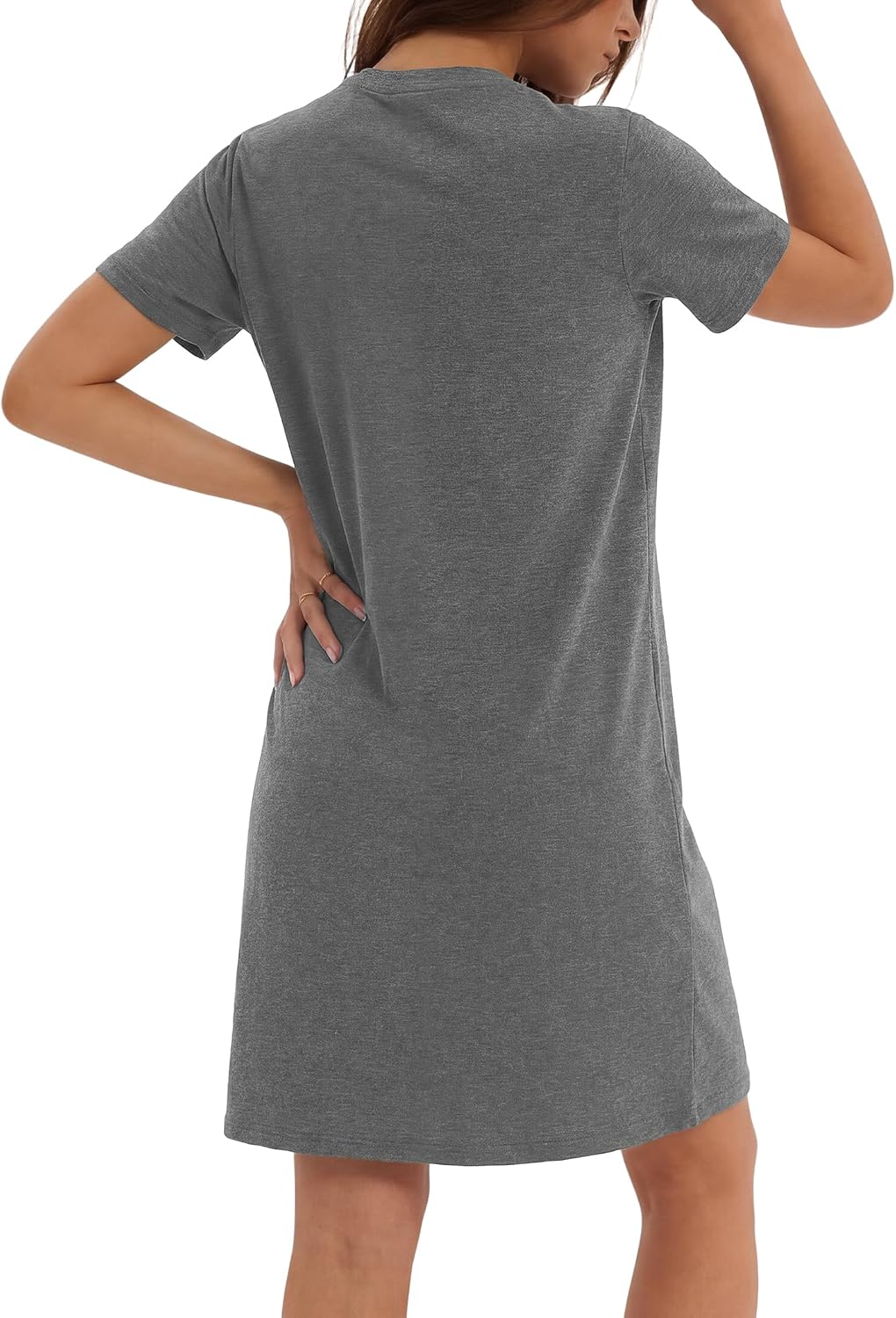 3 Pack Women's Cotton Nightgowns Short Sleeve Sleep Shirts House Dress Comfy Sleepwear Loungewear 3XL