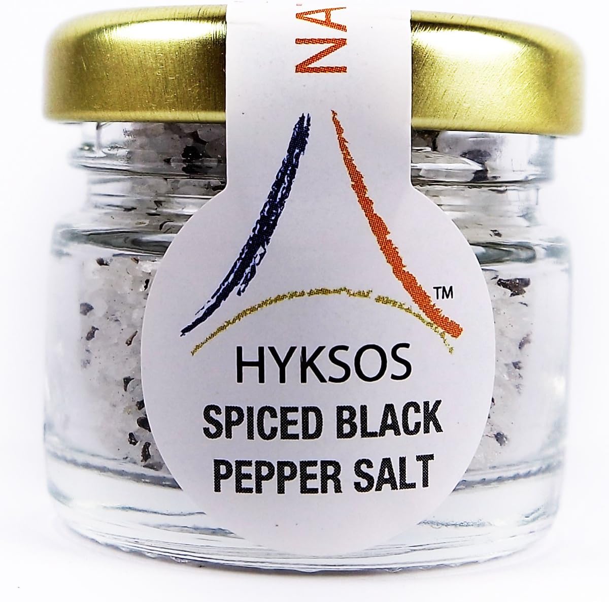 Hyksos Natural Spiced Black Pepper & Garlic Salt 35gr Jar