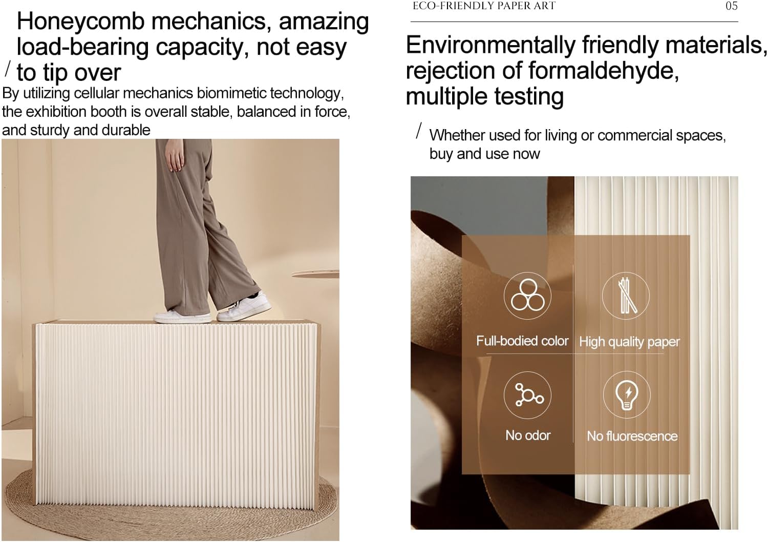 Foldable Large Pedestal Stand 2 in 1 Storage Cabinet Strong Load-bearing Capacity Paper Display Risers for Party Living Room Decor Exhibition Vendors Booth Craft Show Display (Height 1m length 4m)