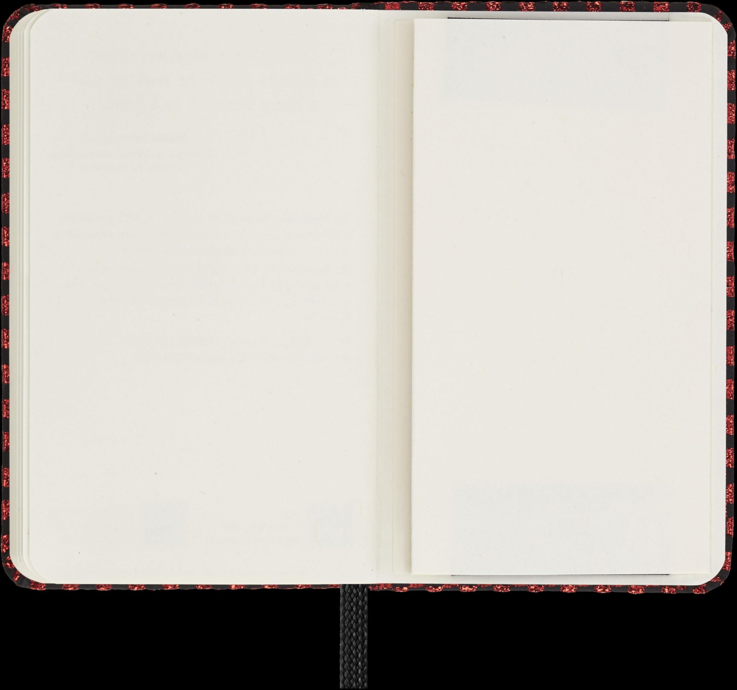 Moleskine Taccuino Shine, Copertina con tessuto Made in Italy di Mantero, con Pagine Bianche e Chiusura Elastica, Formato Pocket 13,6x8,8 cm, Colore Rosso (Confezione da 2)