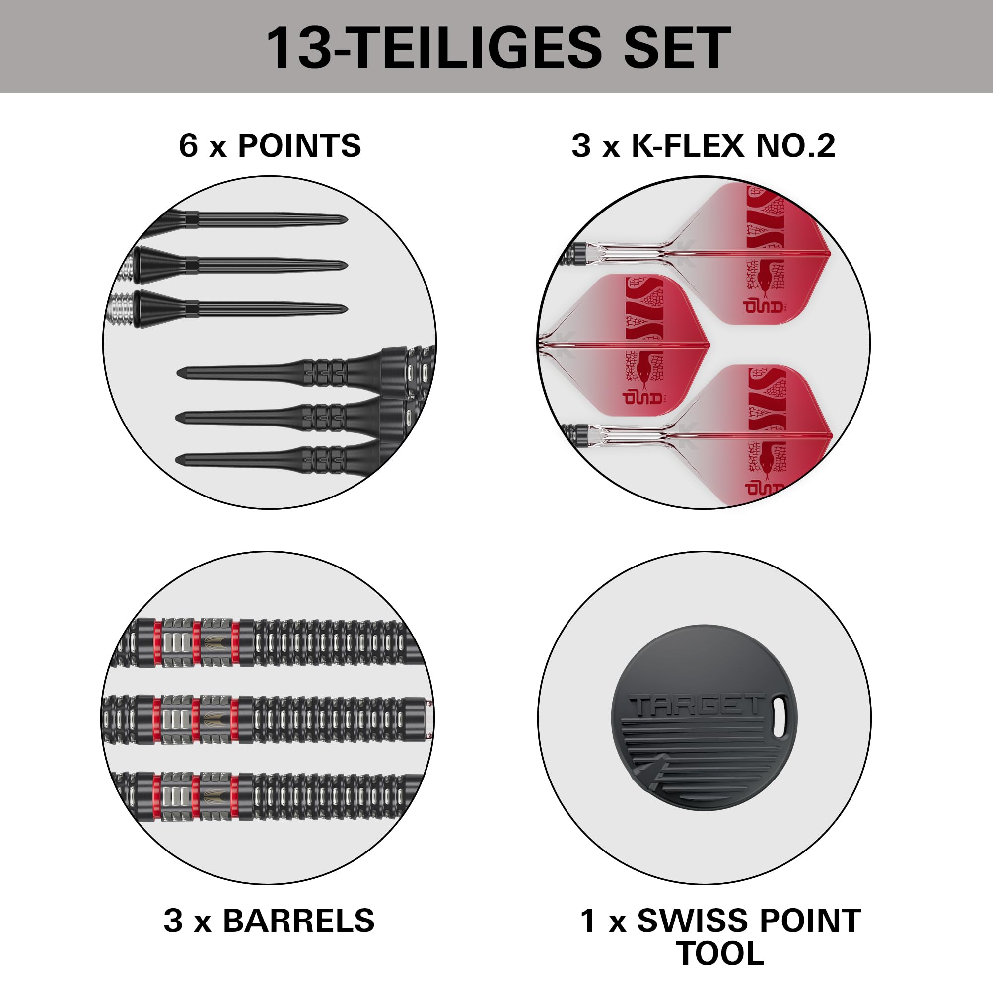 Target Darts Nathan Aspinall 95K Soft Tip 18g Dart Set 95% Wolfram K-Flex Nr.2 Flights & Shafts - Schwarze Pixel Spitzen | Dartpfeile mit Kunststoffspitze Player Edition