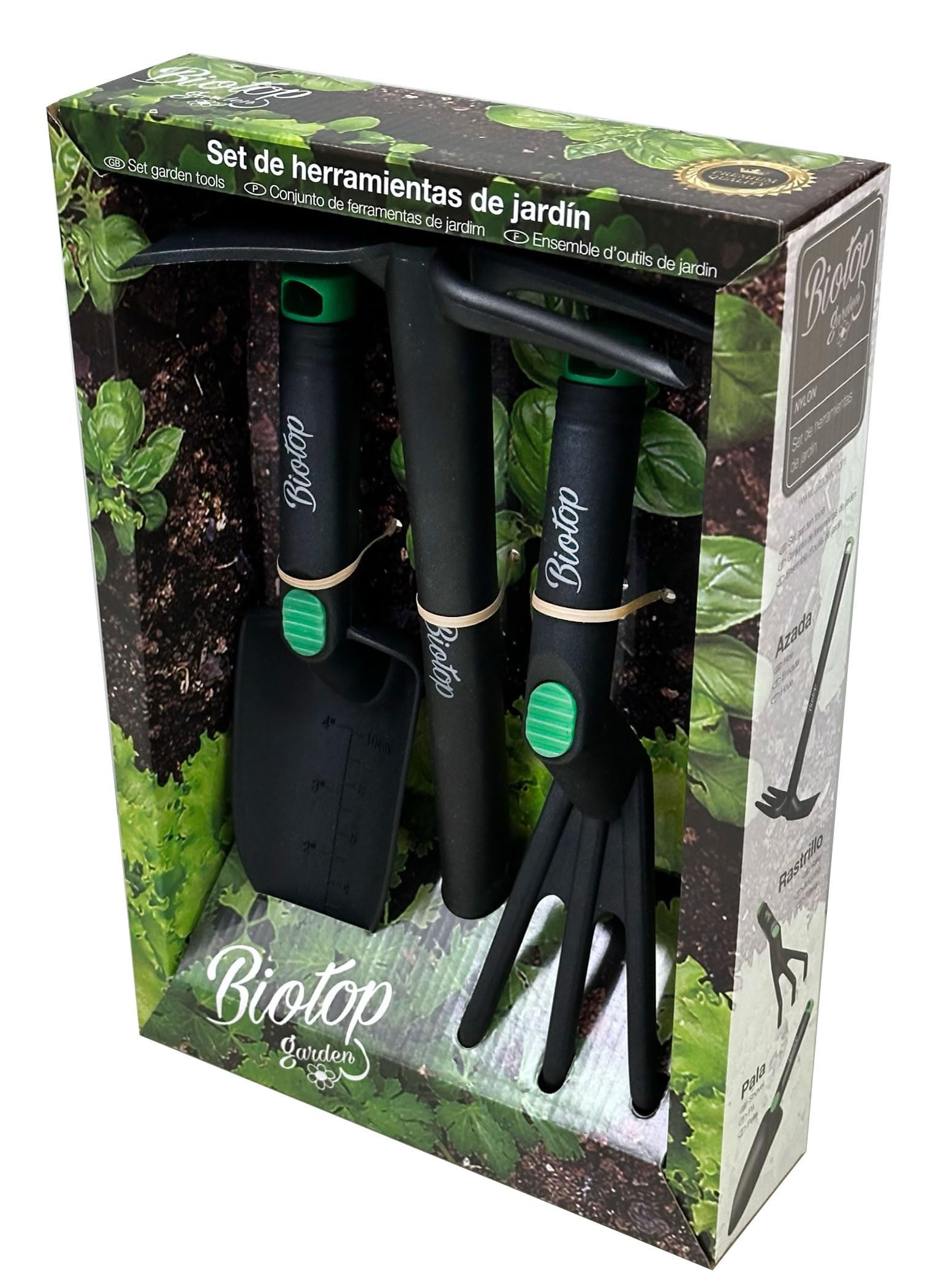 Image secondaire de l'Ensemble d'Outils de Jardin Premium en Fibre de Verre - Pelle, Râteau et Herminette