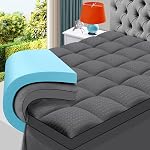 Waterproof Queen Size Mattress Topper Viscose Derived from Bamboo, Extra Thick Mattress Pad for Back Pain, Cooling Mattress Protector with Deep Pocket 8"-21", Green,Queen