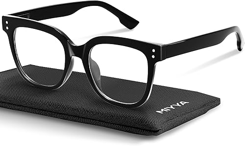 Miniatura 13 de miyya Gafas de luz azul para mujeres y hombres – Monturas gruesas de gran tamaño bloqueador de luz UV y azul, accesorios elegantes para gafas