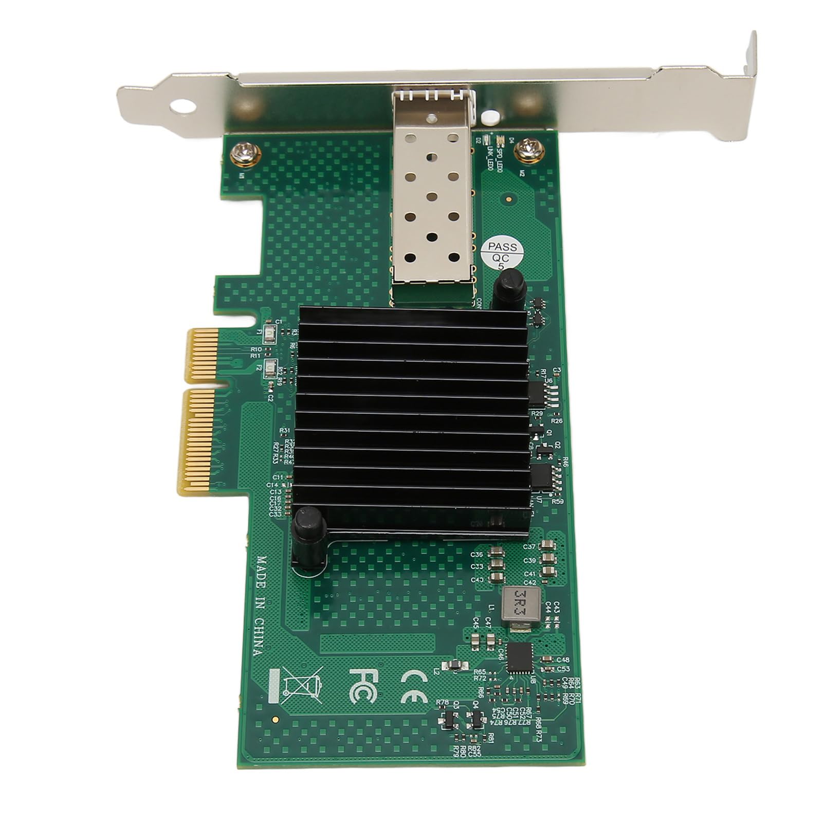 Yunseity Scheda di rete PCIe 10000Mbps PCI Express X4 5.0GT s SFP LC fibra ottica Gigabit Server Adapter per Win Server