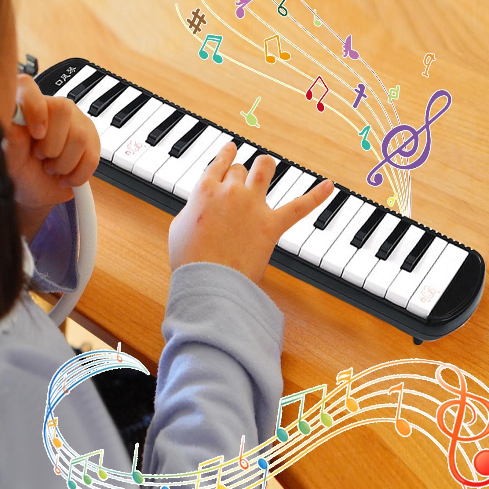 Melodica dla dorosłych, Melodica Instrument Air Keyboard Piano, 32-klawiszowa klawiatura Harmonium Instrument z torbą do przenoszenia, dla początkujących i profesjonalistów