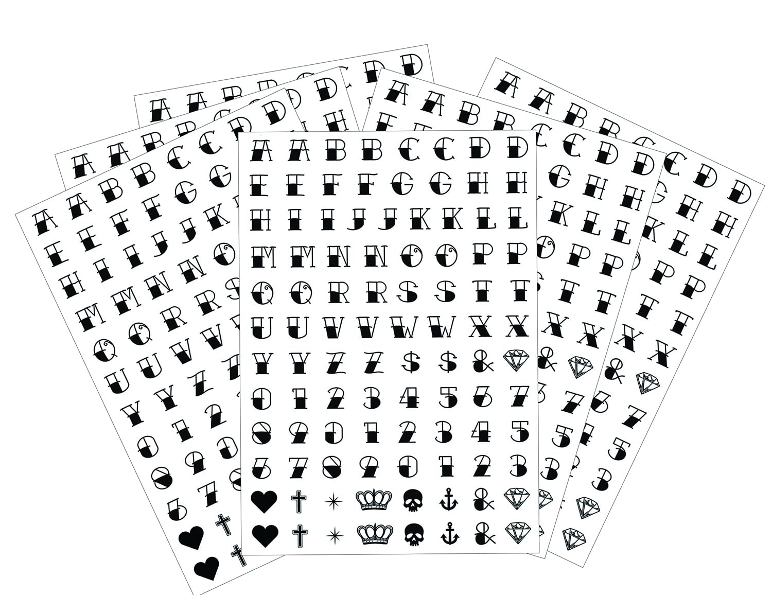 Buy Letter Face Tattoo, Finger Temporary Tattoo Traditional Knuckle