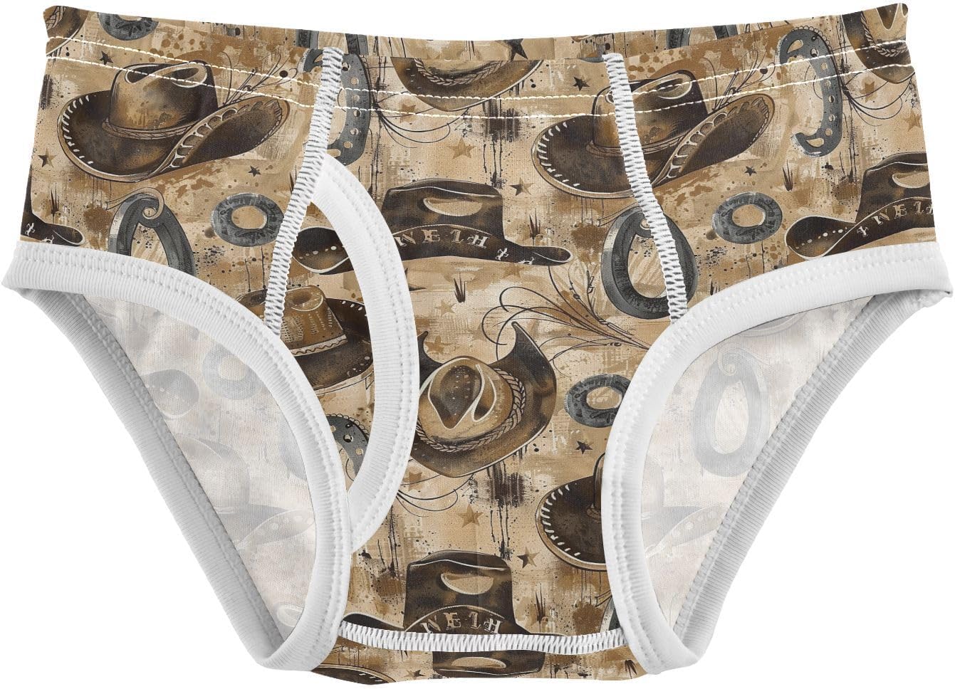 visesunny Boys Cotton Underwear Western Cowboy Hat Pattern Printed Toddler Soft Training Briefs Size 2T-8Y for Kids