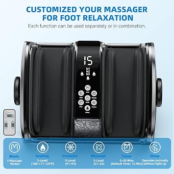 CARESKYpro HSA Eligible FSA Shiatsu Foot Massager with Heat for Neuropathy and Pain Relief, 3 Heat Therapy, 5 Intensity Deep Kneading, Rolling for Calf-Feet-Arm Relaxation, Plantar Fasciitis