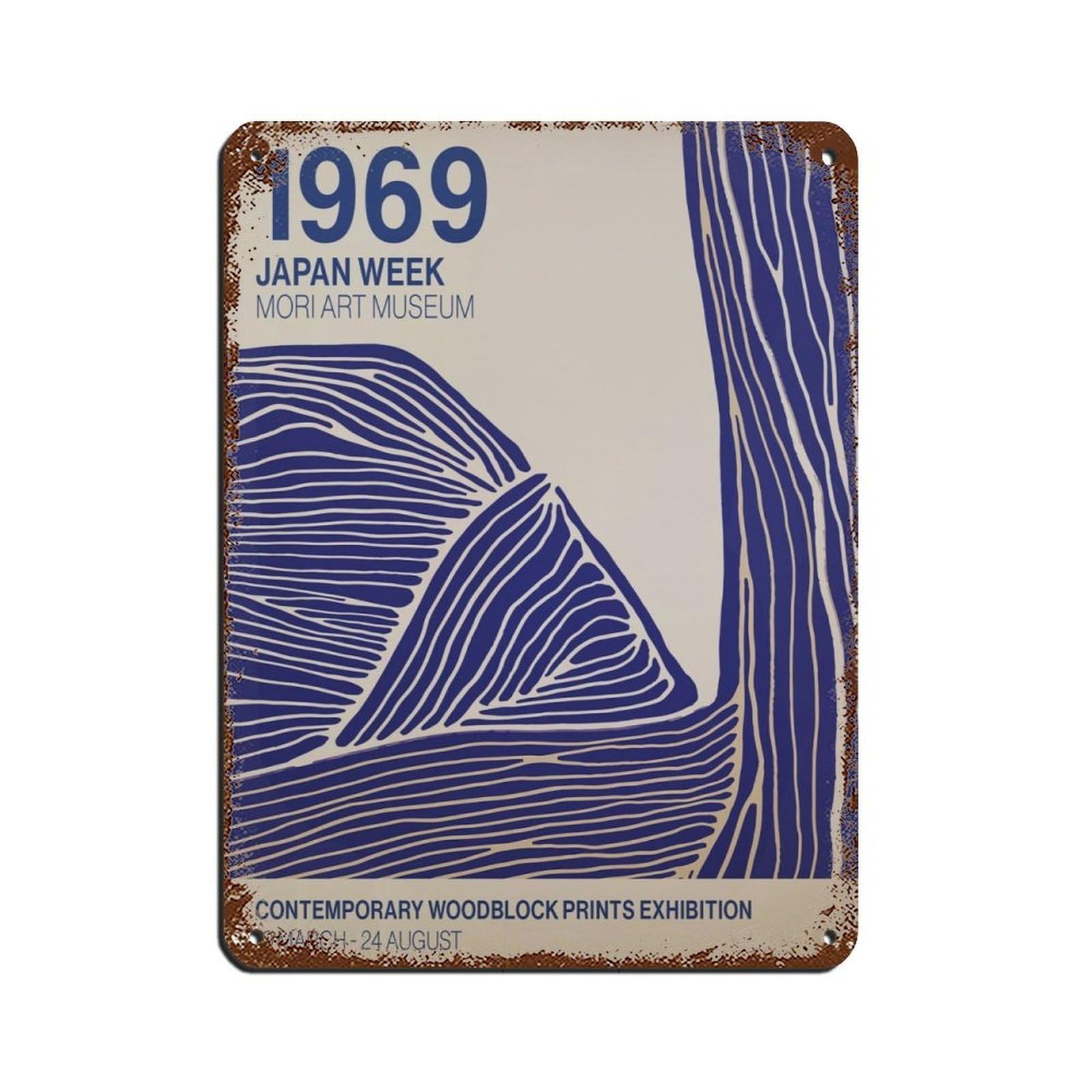 Vintage Japanese Museum Poster (2) Tin Sign Vintage Metal Pub Club Cafe Bar Home Wall Art Decoration Poster Retro 12x16inch(30x40cm)