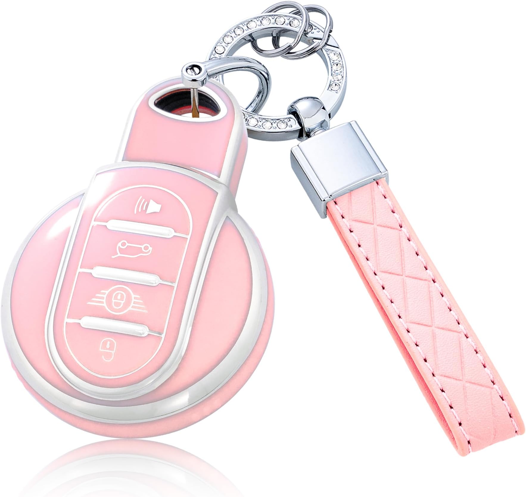 Key Fob Cover with Keychain for Mini Cooper F54 F55 F56 F57 F60