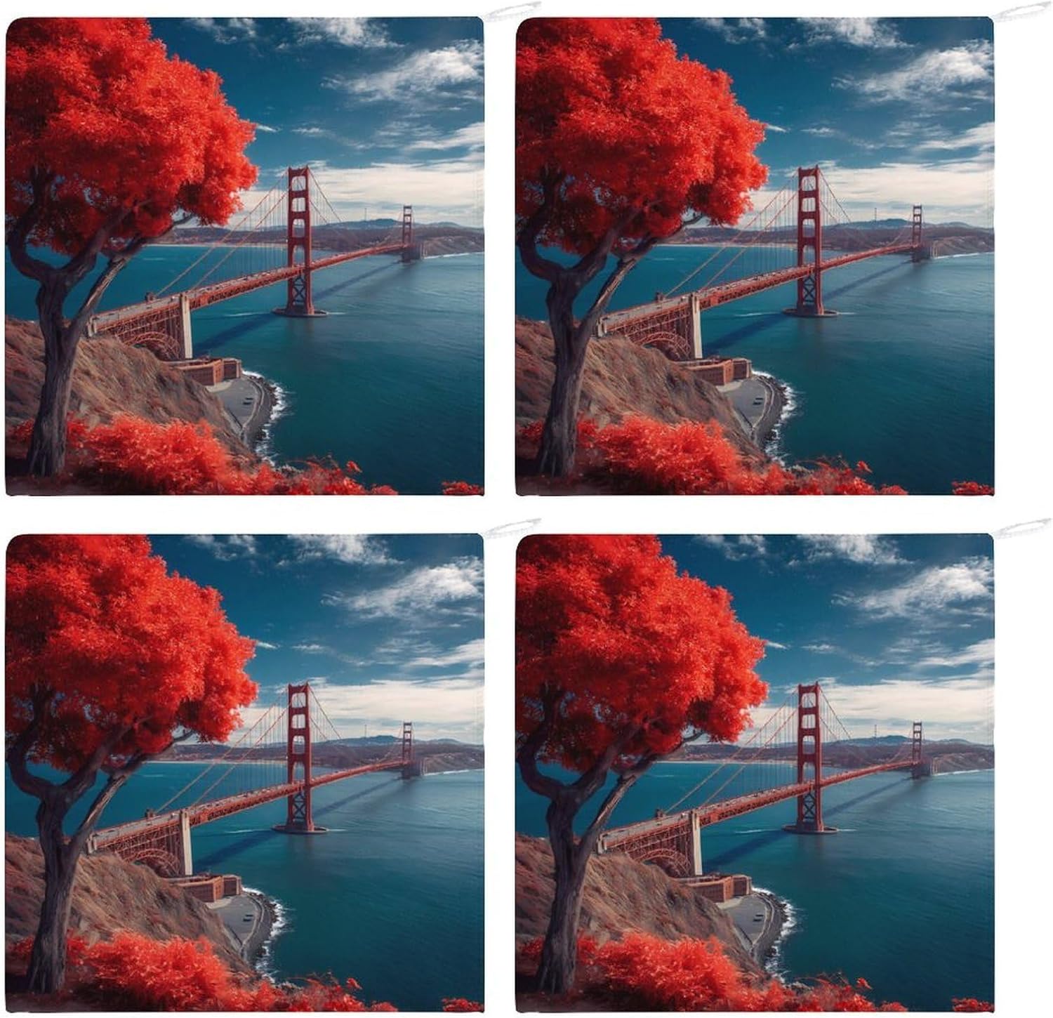 San Francisco Gold Gate Bridge Hand Towels for Bathroom Handkerchief | Absorbent,with Hanging Loop,Kitchen Towels,for Home Hotel,Soft