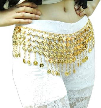 Womens Belly Dance Tower Shape Metal Hip Scarf