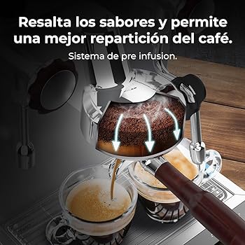 Cecotec Cafetera Express Barista Baristeo Classic. 2700W, Bomba 15 Bares, Control Pid, Doble Calentamiento, depósito 2.5L, Vaporizador, Grifos Profesionales, Extracción Crema, Diseño Profesional4