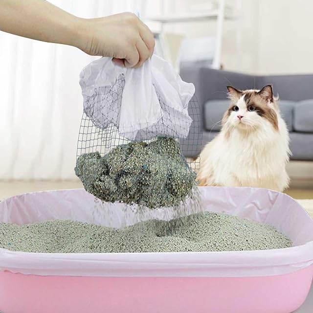 Foto 3 de 7 de Bolsas Arenero Gatos, 10 Piezas Forros Para Cajas, Filtro de Arenero para Gatos, Bolsa de Malla 47×36cm