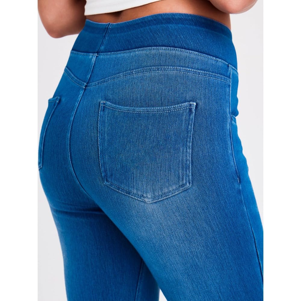 Jeans Mujer Stretch de Tiro Alto Corte Bootcut Lavado Denim Pantalones Casual Efecto Moldeador con Bolsillos Ajuste Recto y Cómodo skinny/B/XS