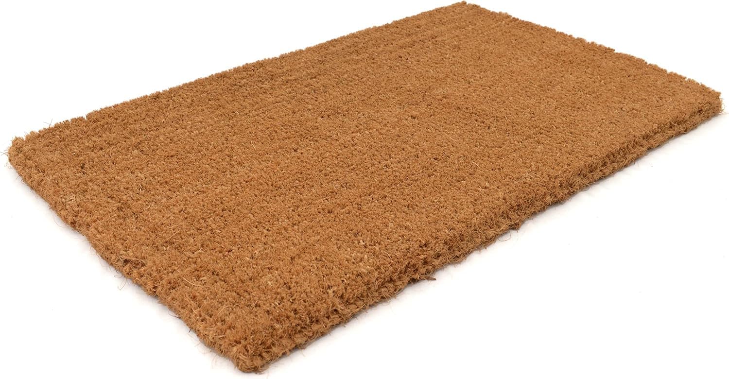 COCO MATS 'N MORE Natural Coco Coir Handwoven Doormats - Spring Welcome Durable Low Profile Indoor Door Mat for Front Door, Porch | Scrape Dirtiest of Shoes and Keep Houses Clean (18” x 30” x 1.5")