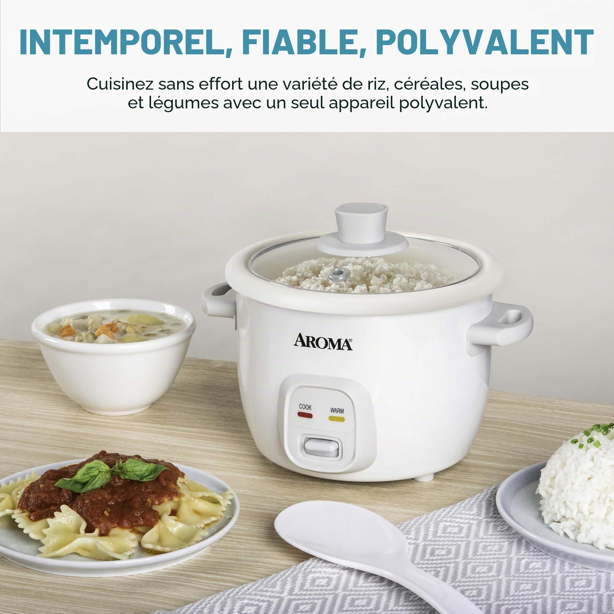 Aroma Housewares ARC-302NG Cuiseur à riz et céréales Blanc 4 tasses