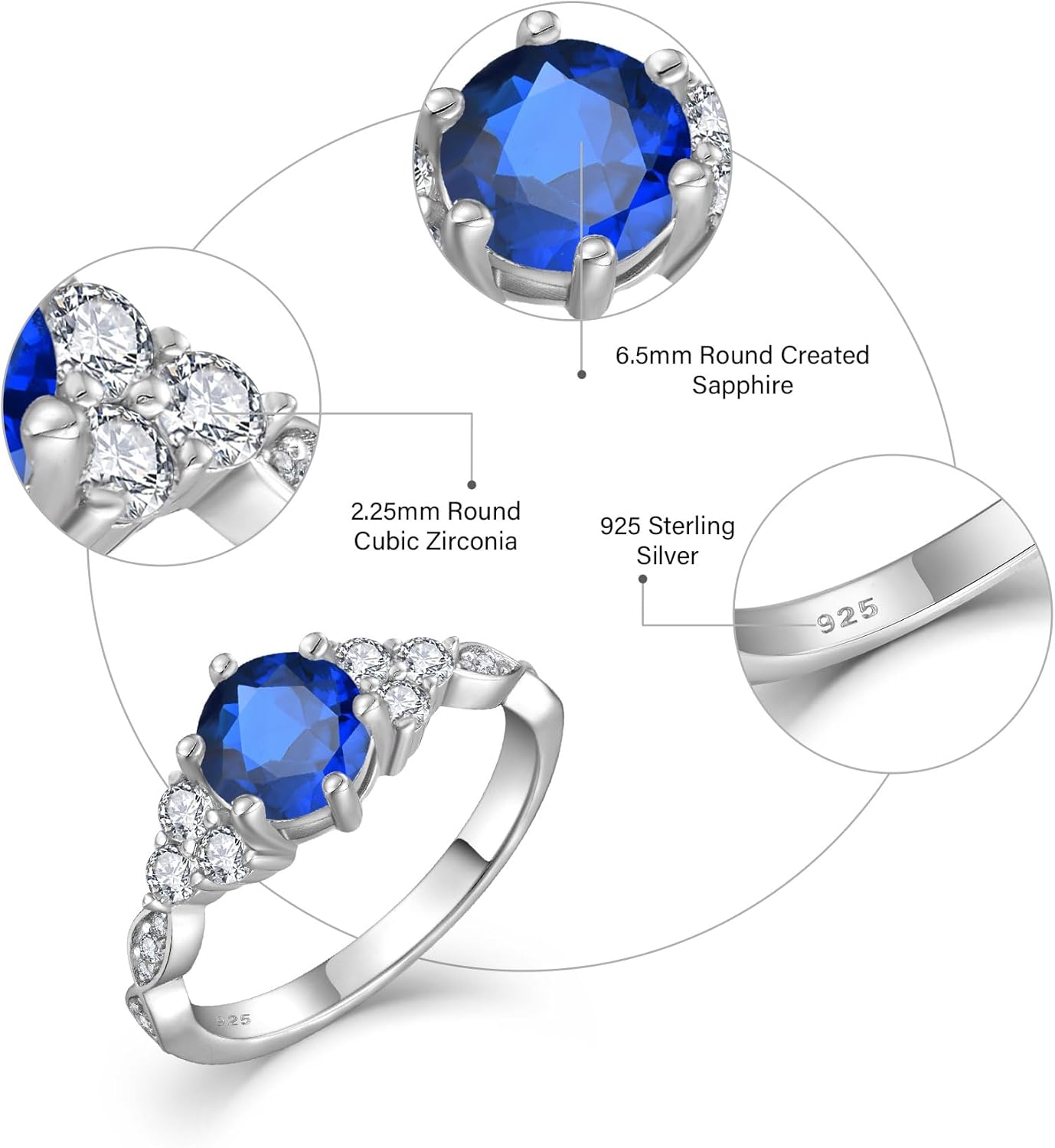 Engagement Ring for Women 925 Sterling Silver Promise Wedding Anniverasry Eternity Ring for Her Size 5-10