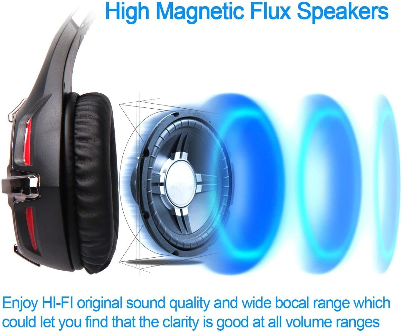 LETTON L3 Stereo Gaming Headset，Noise Cancelling 3.5mm Over-Ear Headphones with Microphone and Volume Control for PC Xbox One PS4 PS5 Laptop Mac Nintendo Games Black Red