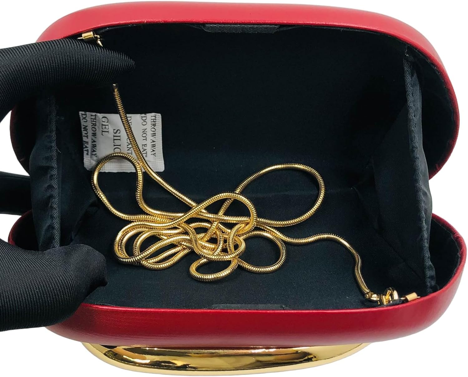 Boutique De FGG PU Leather Metal Clutches Women Formal Clutch Evening Bag Party Chain Shoulder Handbag Crossbody Purse,Mini - Image 7