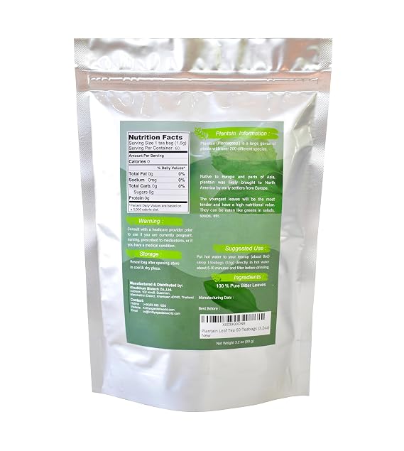 Plantain Leaf Tea 1.5g X 60 Tea Bags (3.17oz)
