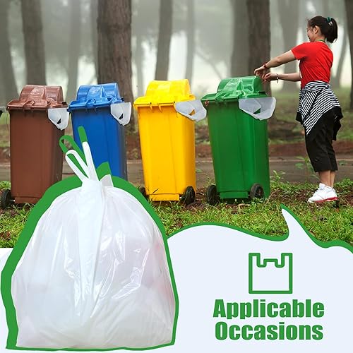 Miniatura 7 de Kisston 400 bolsas de plástico para camisetas de tamaño jumbo con asas, 35 micrófonos, bolsas grandes de plástico liso para comestibles, gruesas y