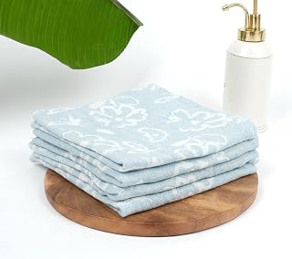 Doctor Towels, Banana Jacquard Floral Face Towel, High Absorbency, Quick Dry, Anti-Odor, Supersoft, 35 x 35 cm, 300 GSM, P... Price In India