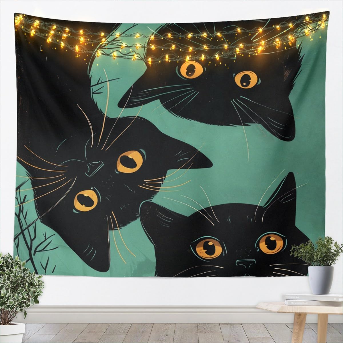 Erosebridal Cartoon Little Cat Tapestry Xlarge 70X92 Cute Anime Animal Tapestries Pink Dreamy Cherry Blossom Tapestry Wall Hanging Japanese Style Kawaii Kitten Wall Art Decor for bedroom