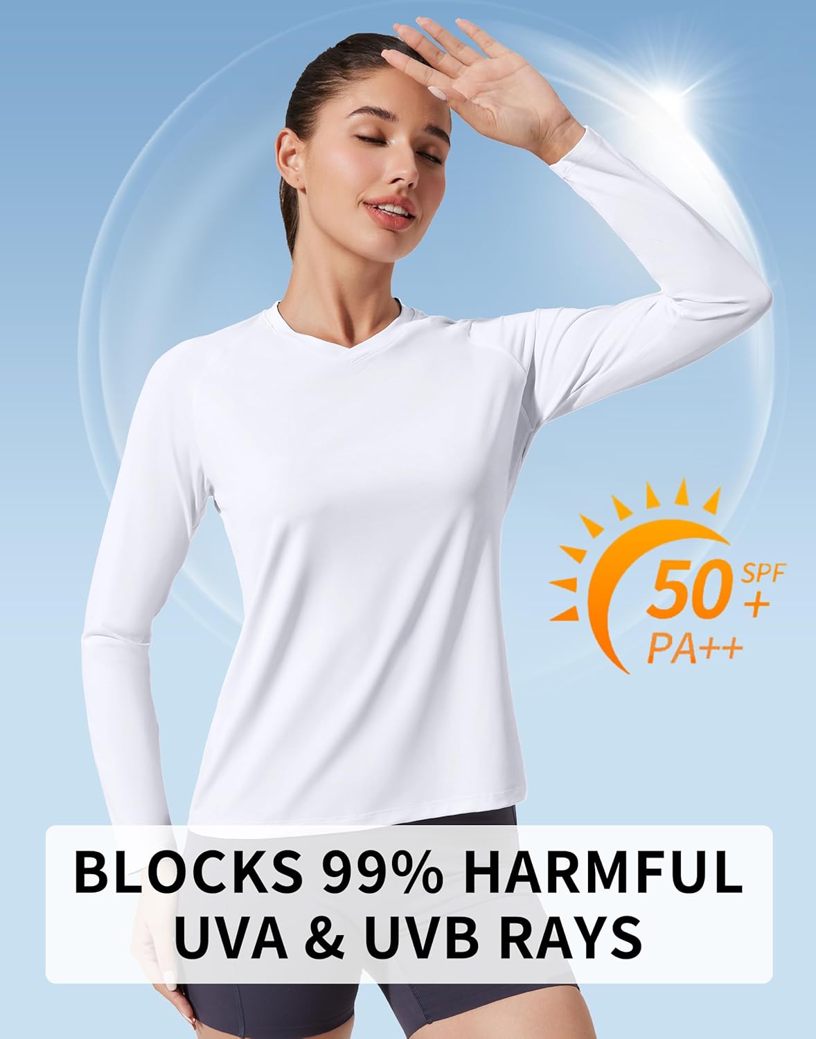Pioneer Camp Women's UV Sun Protection SPF Shirt V Neck UPF 50+ Long Sleeve Workout Tops Quick Dry Rash Guard Hiking Running - Image 3