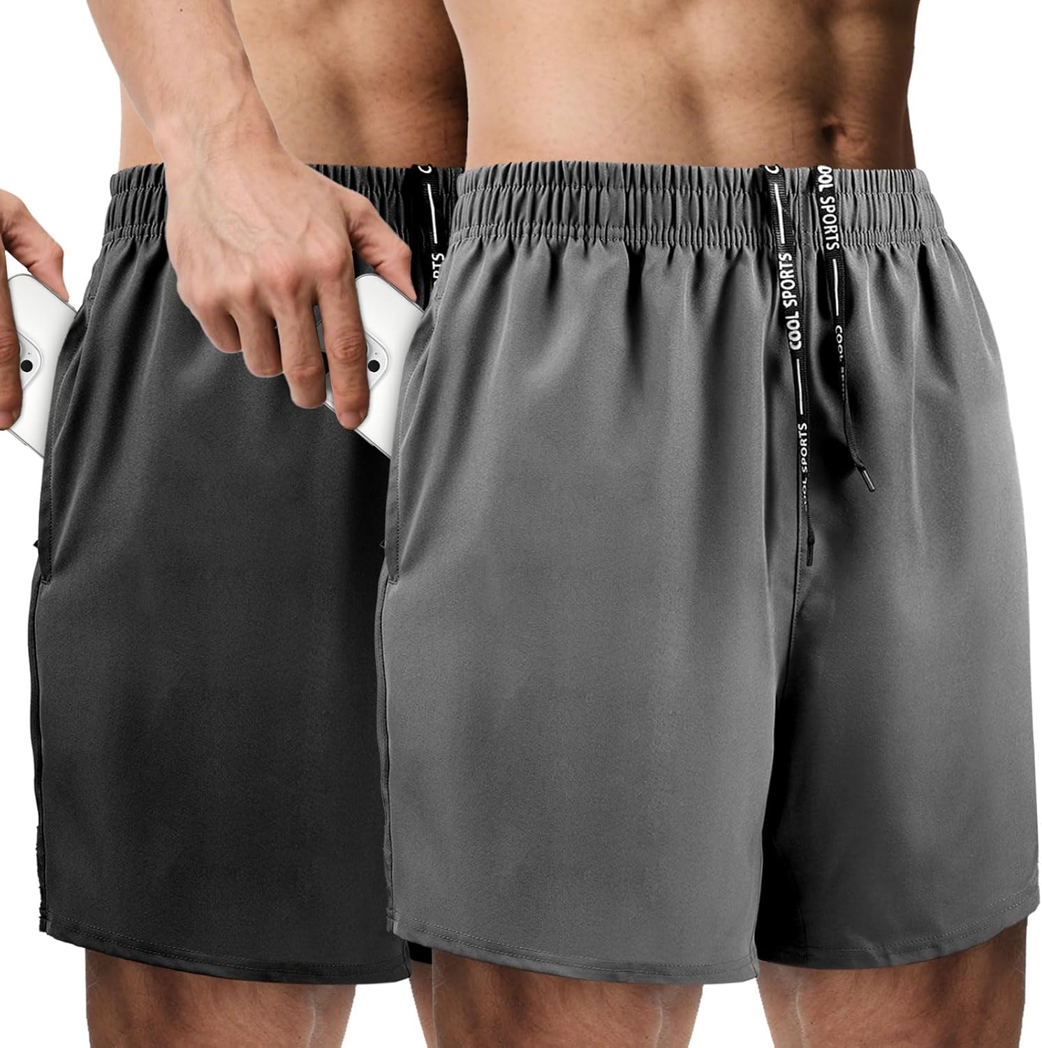 Blcculi 2 Pack Mens Athletic Shorts,Running Shorts with Pockets,Gym Short for Men,Quick Dry Workout Short,Lightweight(7 Inch)