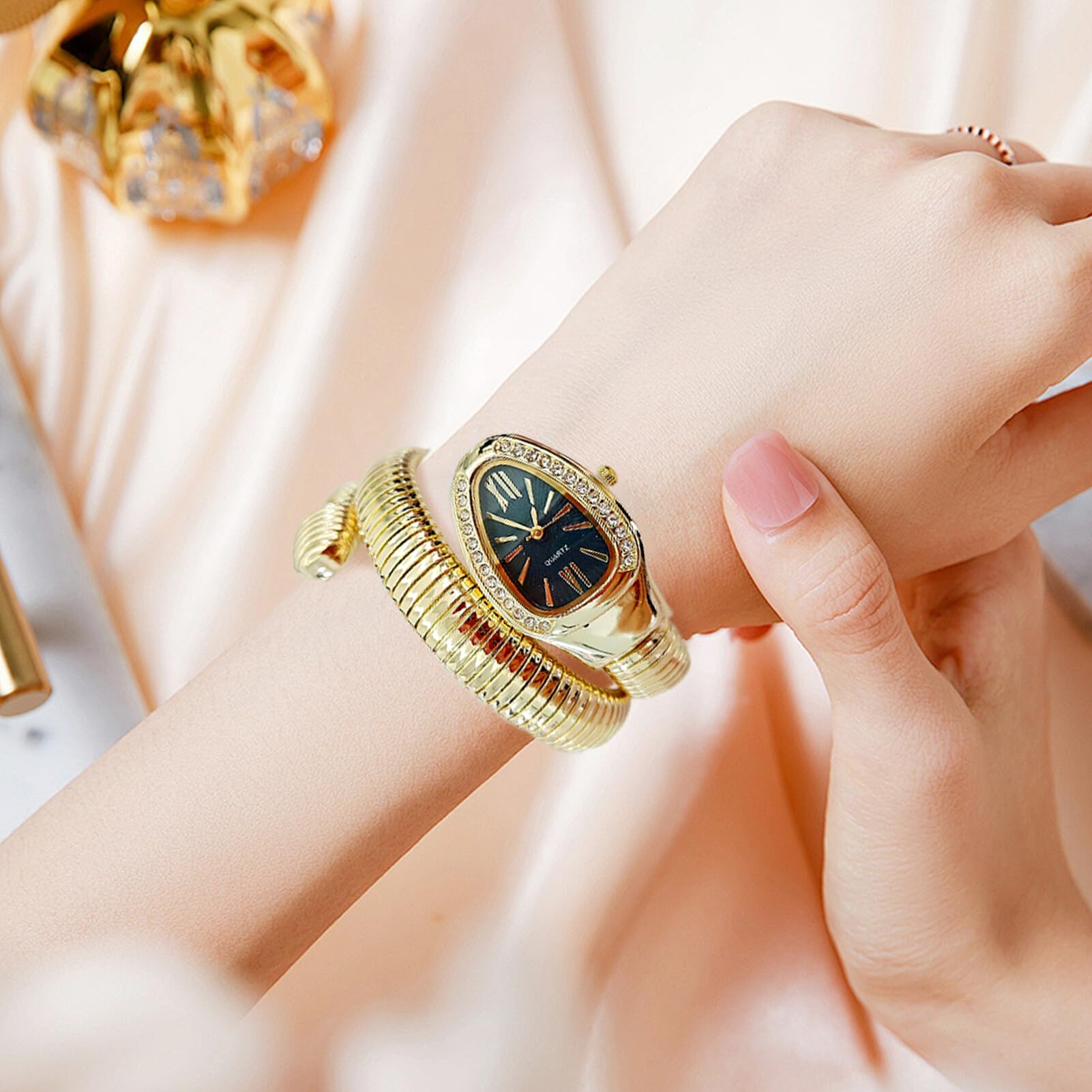 Relojes de serpiente para mujer, reloj de serpiente, relojes de pulsera con forma de serpiente, reloj de pulsera con forma de serpiente para mujer