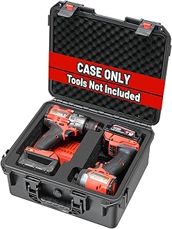 Milwaukee M18 Impact Drill Driver Combo Kit - Waterproof Tool Box for Power Drill & Impact Set, Hard Case for Cordless M18 Fuel/Impact Driver/Battery/Charger (Case Only)