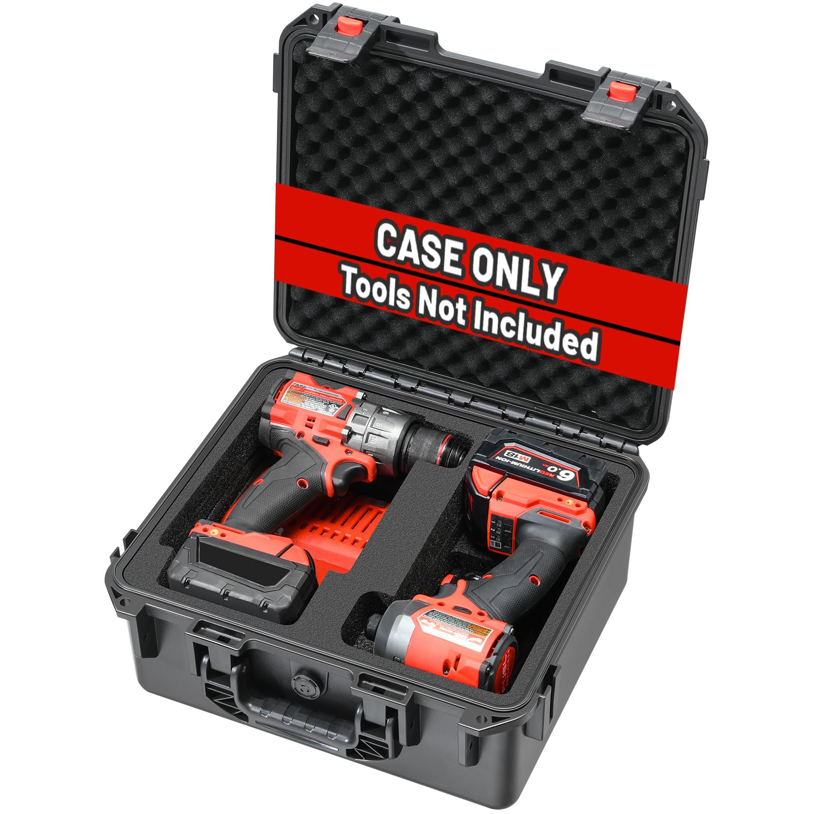 Case for Milwaukee M18 Impact Drill Driver Combo Kit - Waterproof Tool Box for Milwaukee Power Drill & Impact Set, Hard Tool Case for Cordless Drill M18 Fuel/Driver/Battery/Charger
