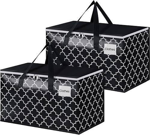 HomeHacks Bolsas de mudanza resistentes con bolsillos para etiquetas, bolsas de almacenamiento plegables para mudanzas, campamento y viajes, cajas