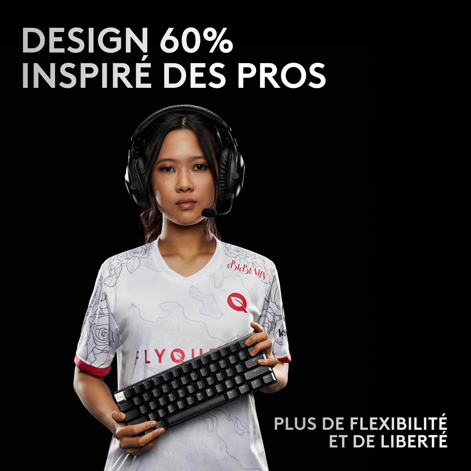 Logitech G Pro X 60 Lightspeed, Clavier Gaming sans Fil, mécanique Compact TKL 60 pour Cent, LIGHTSYNC RVB, Touches en PBT Double Couche, switchs tactiles GX optiques, Windows PC, AZERTY FR - Noir