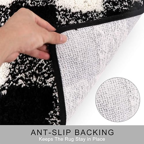 Miniatura 3 de HAOCOO Buffalo - Juego de alfombras de baño de tela escocesa de 3 piezas de microfibra gruesa y suave absorbente con forma de U de contorno, tapa de