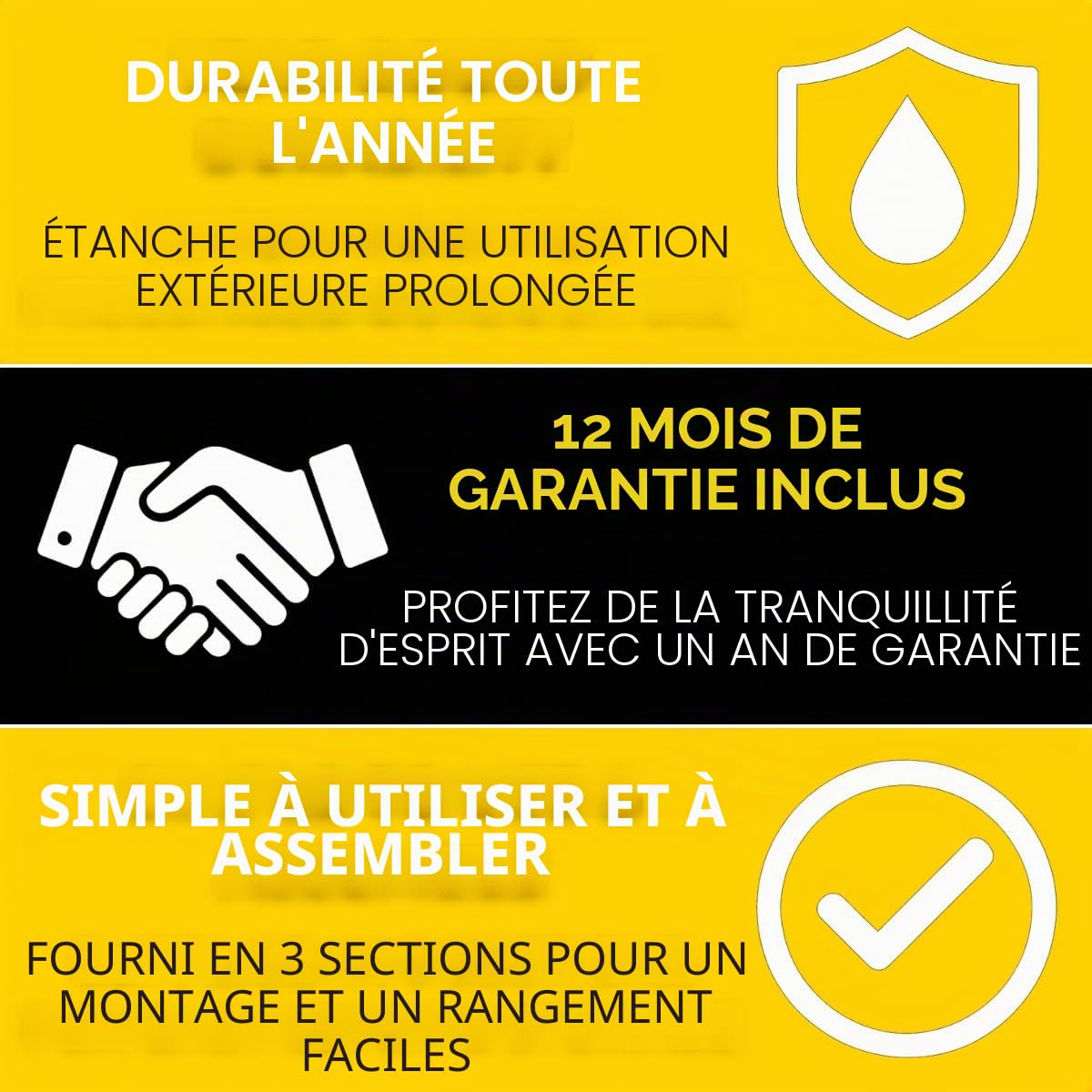 Poteaux de guirlande Festive Lights 1,5 m ou 2,4 m en acier métallique robuste pour lumières décoratives